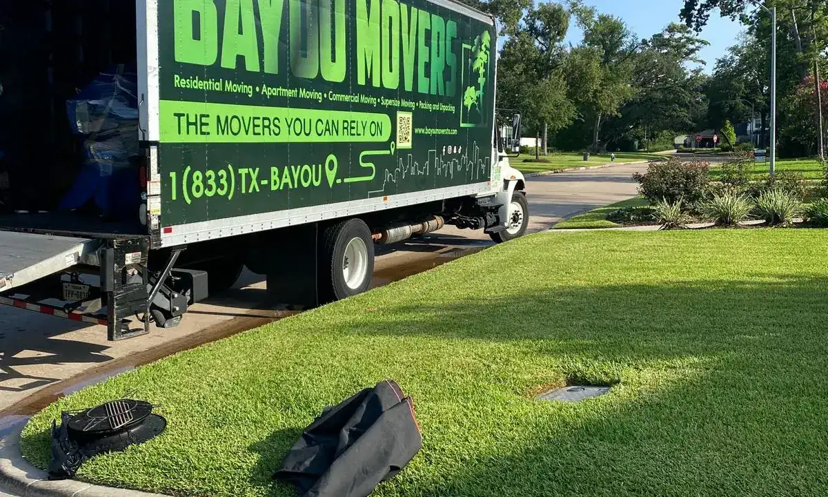 Bayou Movers truck supporting residential moves in Richmond, Texas